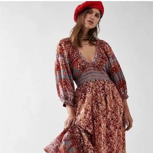 New Free People Golden Hour Border Maxi Dress Size Small